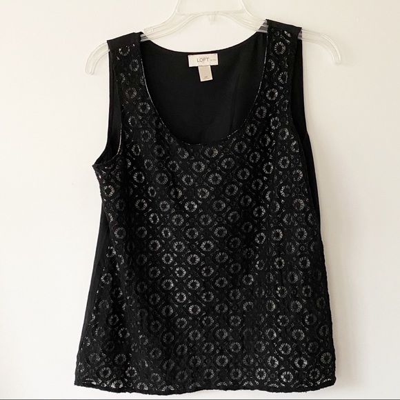 LOFT Tops - Ann Taylor Loft Petite Sleeveless Top Black Medium